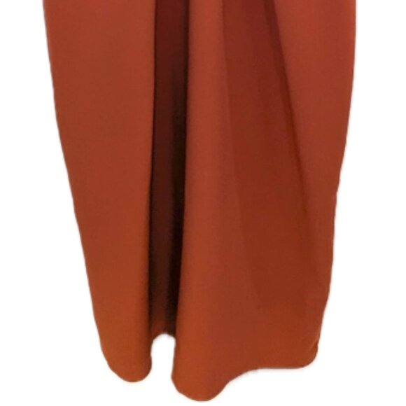 Abercrombie & Fitch | Silm Cutout Midi Dress Rust Orange Red	| Size Medium - Picture 5 of 12